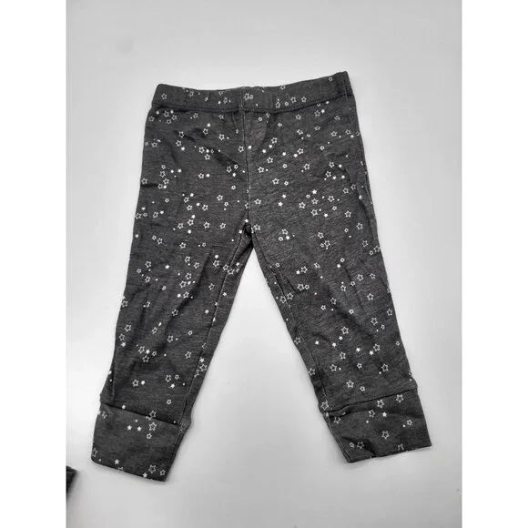 LITTLE PLANET BY CARTER'S Organic 2 PC Set Gray Stars Pants Button Up Top 9M - Picture 4 of 5